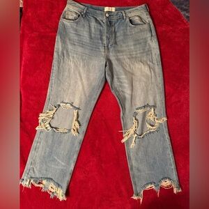 Free People Maggie Mid-Rise Distressed Jeans